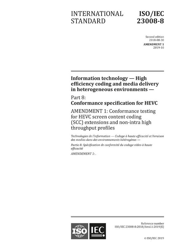 Cover ISO/IEC 23008-8:2018/AMD1:2019